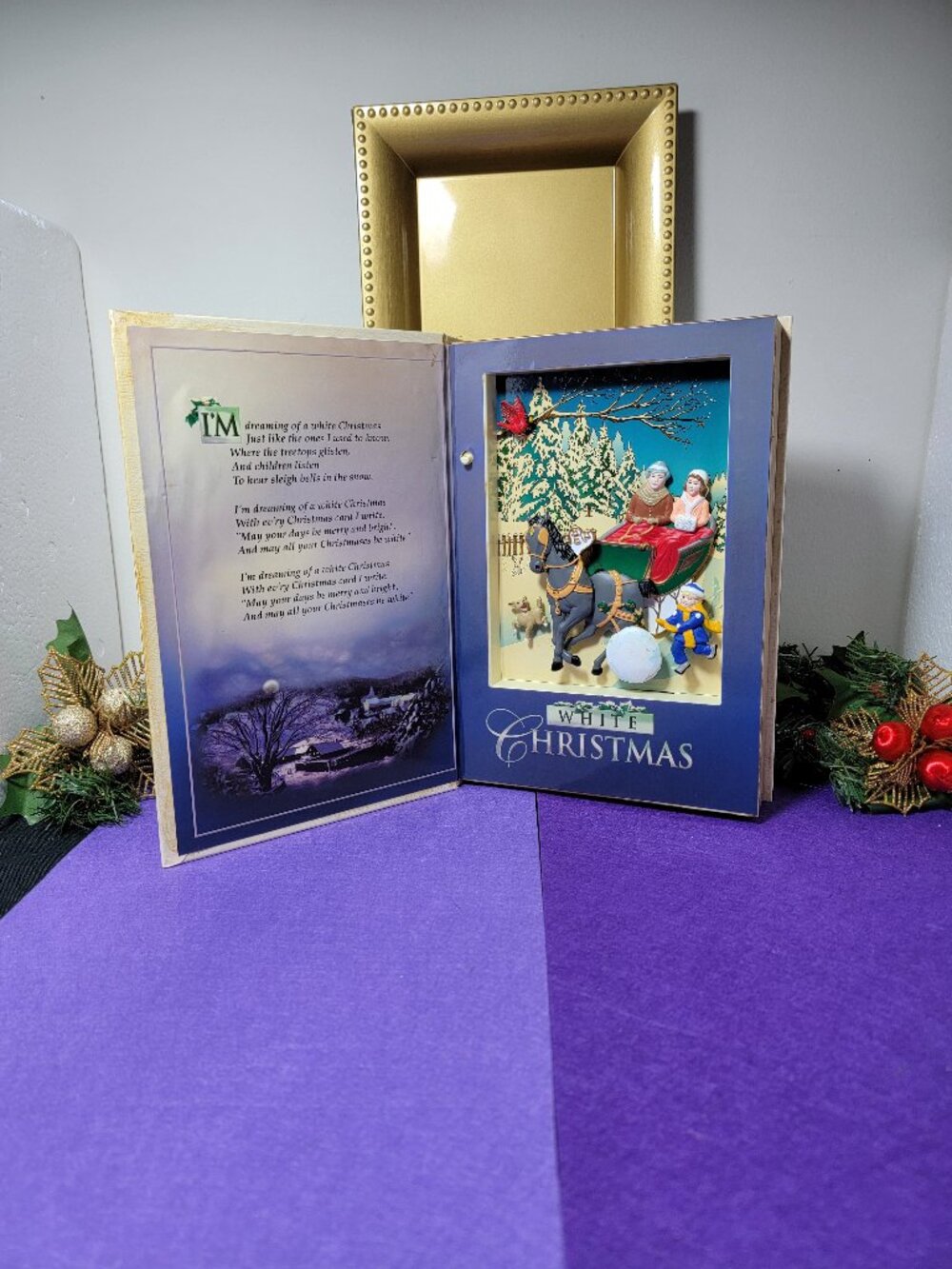 Rare Mr. Christmas Animated Musical Book White Christmas